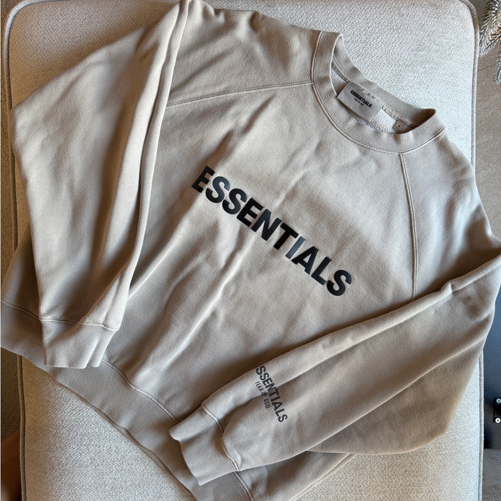 Essentials Tan Crewneck Men's Sweater
